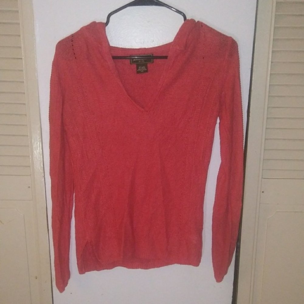 Eddie Bauer Hooded Coral Pullover Sz XS